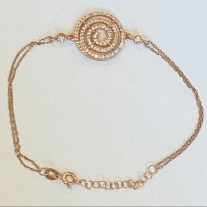 925 silver bracelet round swirl chain rose gold plated